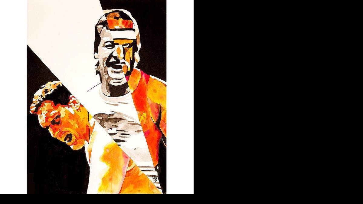 
Artist Rob Schamberger captures WWE WrestleMania I on another canvas.
