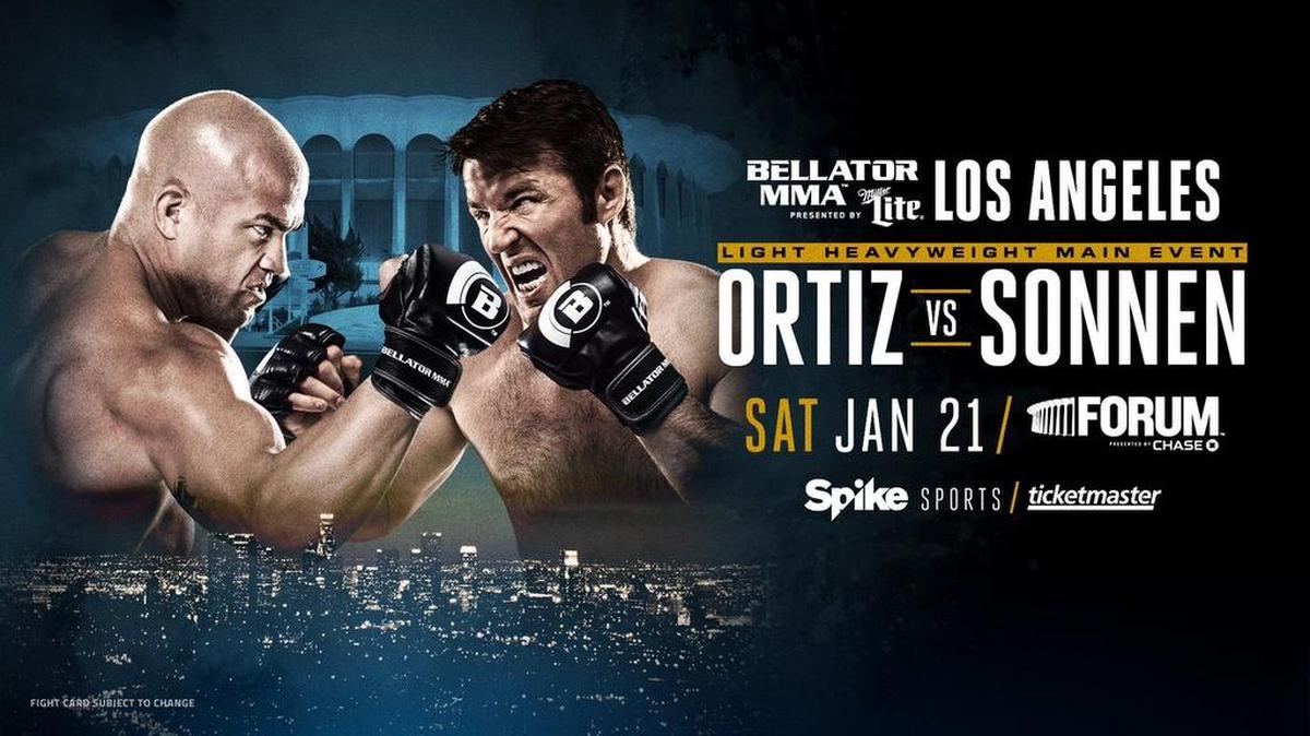 MMA stars Tito Ortiz (18-12-1) and Chael Sonnen (28-14-1) will return to action inside the beautifully renovated Forum in Inglewood, Calif. to headline “Bellator 170: Ortiz vs. Sonnen” card on Saturday, Jan. 21. The event will be broadcast live and free on Spike TV at 9 p.m. ET/8 p.m. CT.