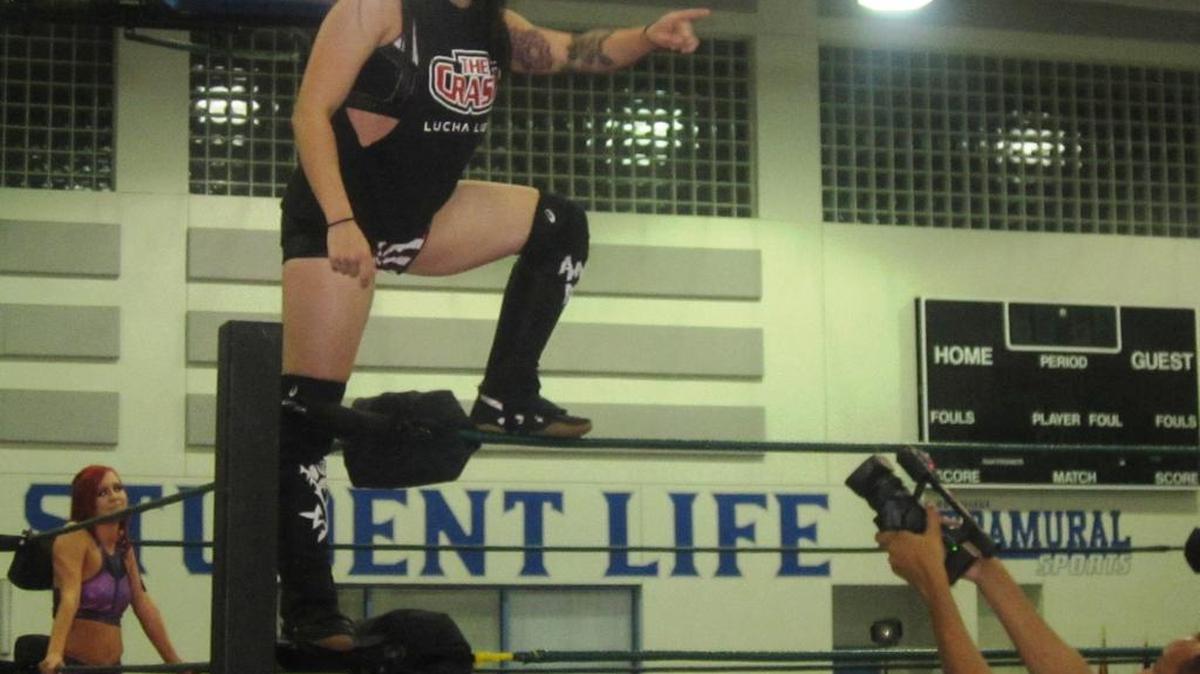 Angel Rose (Impact Wrestling’s Diamante of LAX) at a Ronin Pro Wrestling show at the Broward College South Gym in (South Florida) Pembroke Pines.