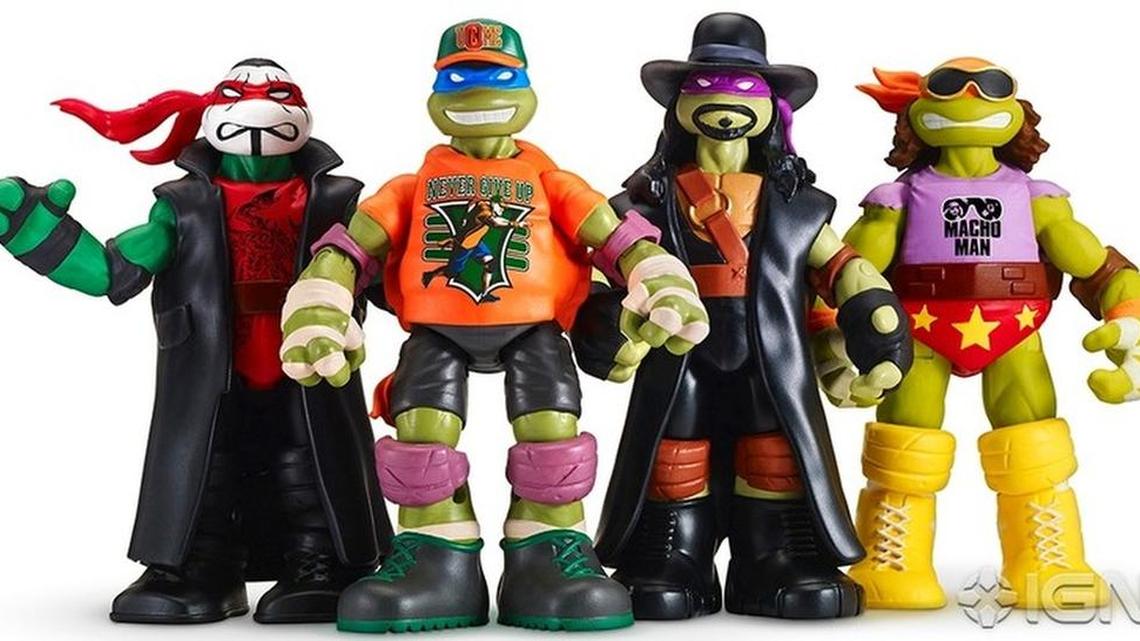Two of the most powerful brands in the action figure business, Nickelodeon’s Teenage Mutant Ninja Turtles and WWE, have joined forces for a one-of-a-kind collaboration, Ninja Superstars. The Ninja Superstars assortment from Playmates Toys will be available exclusively at Walmart in early November.