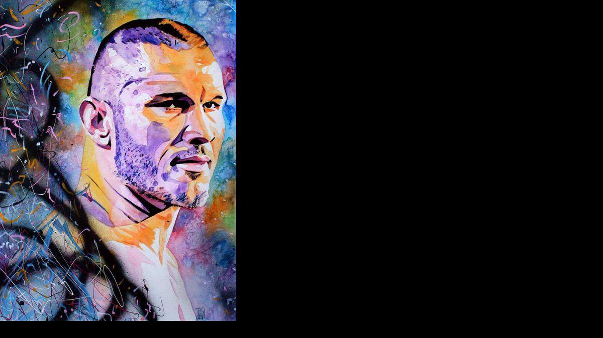 
Artist Rob Schamberger captures WWE superstar Randy Orton on another canvas.
