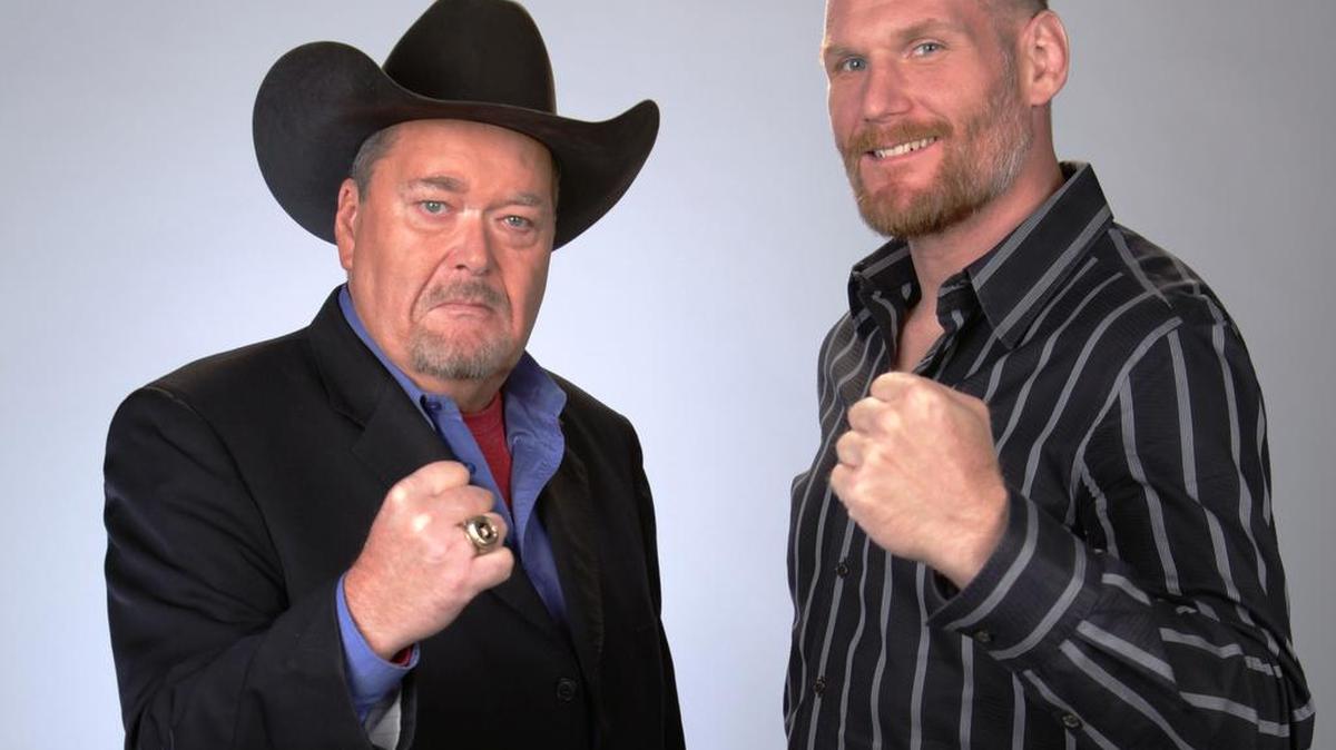 WWE Hall of Famer Jim Ross (left) and former UFC Heavyweight Champion and NJPW veteran Josh Barnett will call the action as New Japan Pro Wrestling’s first U.S. event—the G1 Special In The USA—is live Saturday, July 1 on AXS TV at 8pE/5pP from the Long Beach Convention Center in Long Beach, Calif.