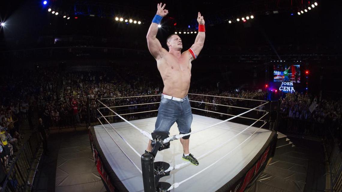 WWE Superstar John Cena from last year’s China show at the Mercedes-Benz Arena in Shanghai. WWE is returning to China on Sunday, Sept. 17 at Shenzhen Bay Sports Center Arena in Shenzhen.
