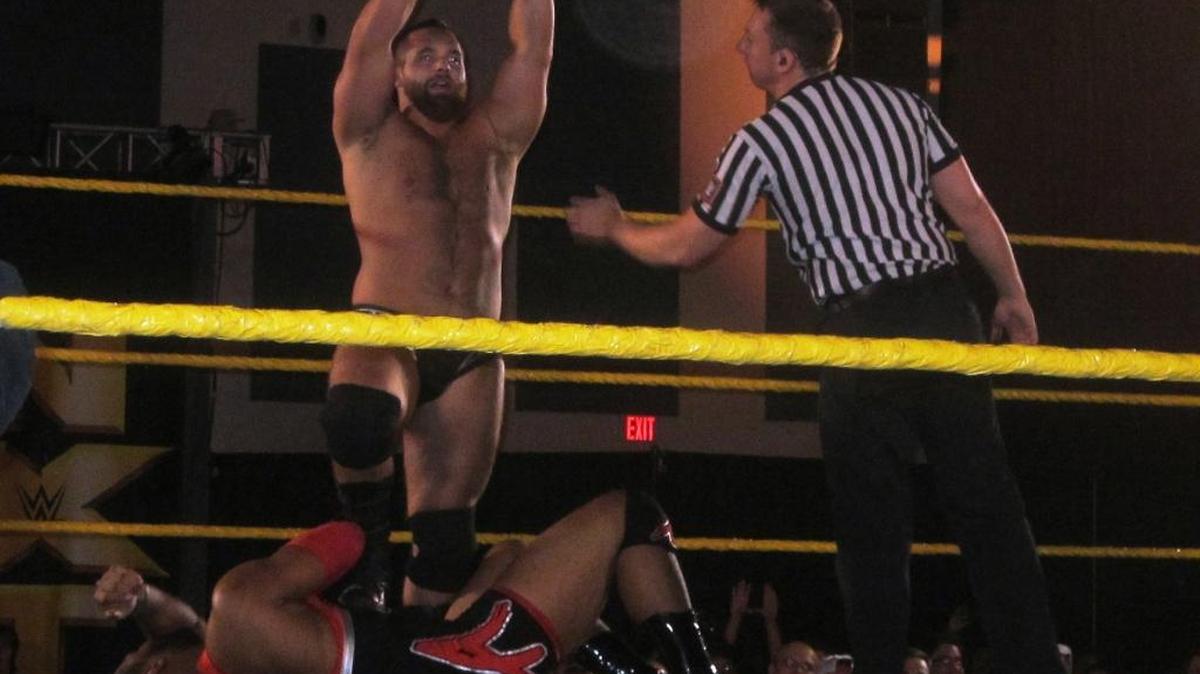 Dash Wilder getting on the good side of the South Florida crowd at the Fieldhouse at the BankUnited Center at the University of Miami in Coral Gables. NXT will be at the Havert L. Fenn Center on Saturday, Nov. 21 in Fort Pierce. Your referee is Shawn Bennett.