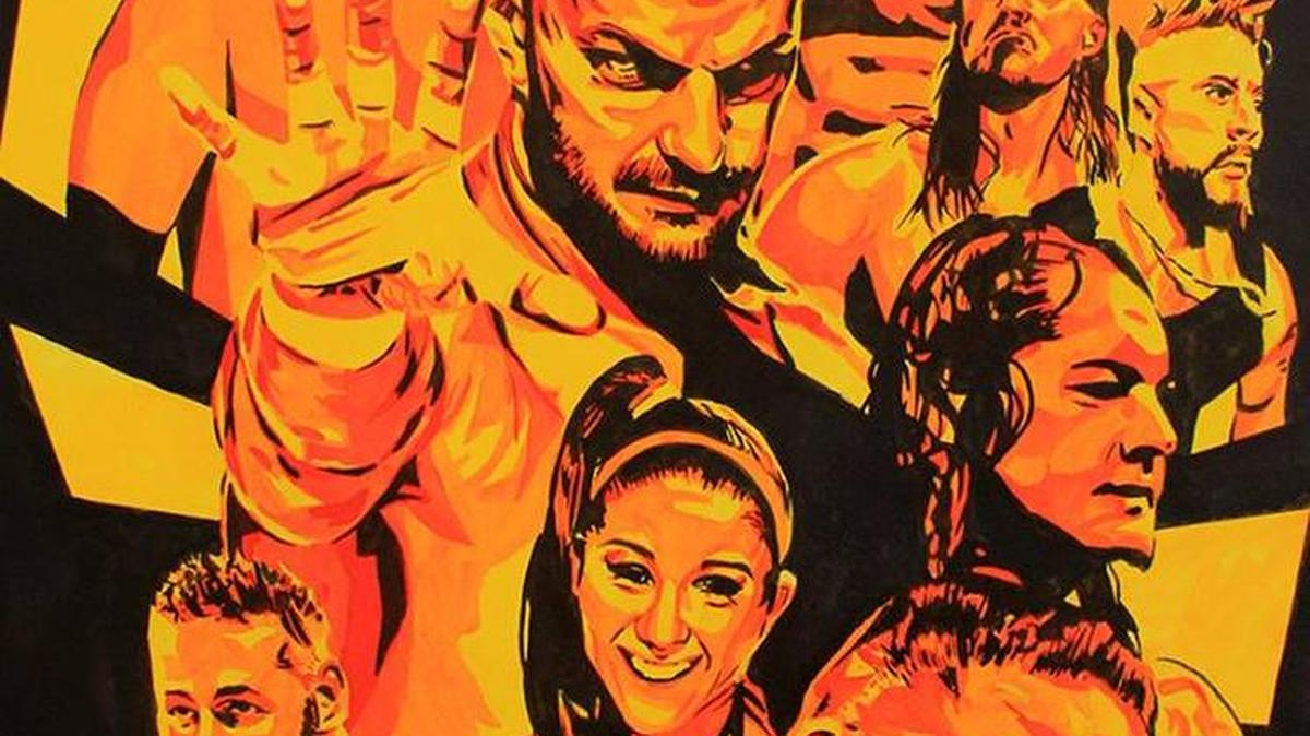 WWE NXT hits the artist’s canvas via Rob Schamberger. The live special NXT TakeOver: London is Wednesday, Dec. 16 on WWE Network.