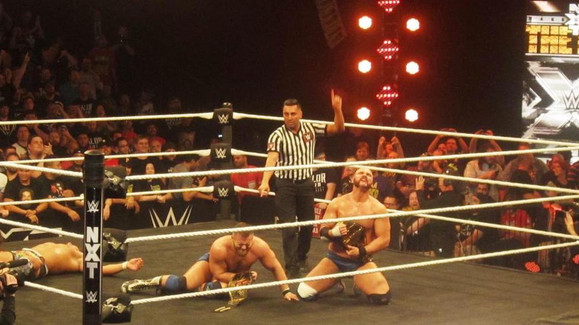 The Revival (Dash Wilder and Scott Dawson) won the NXT tag team titles for a second time on Wednesday, June 8, 2016 at NXT TakeOver: The End live on WWE Network from Full Sail Live at Full Sail University in Winter Park, near Orlando. Your referee Danilo Anfibio. NXT returns to the Havert L. Fenn Center on Thursday, July 7 in Fort Pierce.