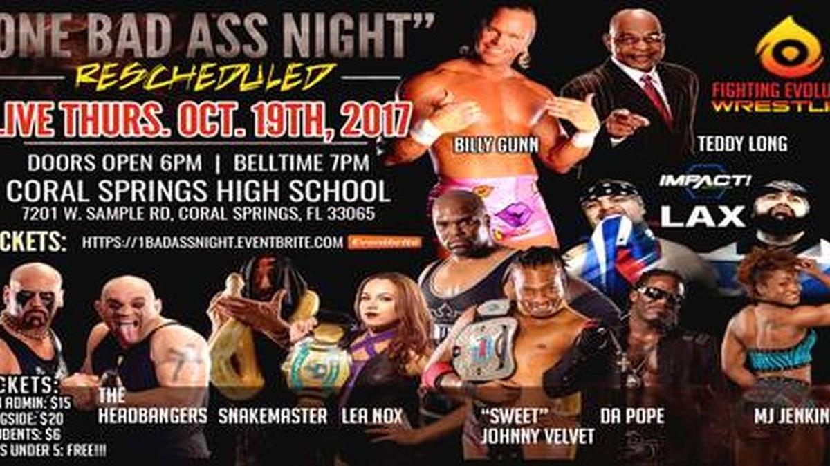 Fighting Evolution Wrestling is 7 p.m. Thursday, Oct. 19 at Coral Springs High School.