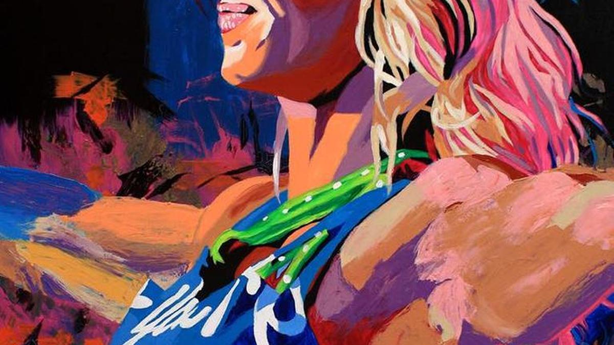 
WWE talent and former NXT women’s champ Charlotte hits the artist’s canvas via Rob Schamberger. Charlotte will wrestle at NXT TakeOver: Brooklyn on Saturday, Aug. 22 live on WWE Network and WWE SummerSlam on Sunday, Aug. 23 live on pay-per-view and WWE Network. Both mega events emanate from the Barclays Center.
