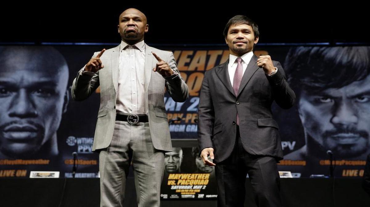 
Floyd Mayweather Jr., left, and Manny Pacquiao will meet in a highly anticipated fight.
