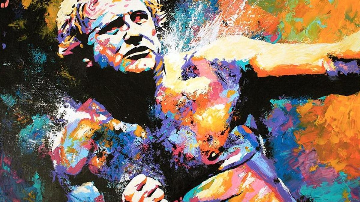 Rob Schamberger’s latest painting features the late, great WWE Hall of Famer Nick Bockwinkel.
