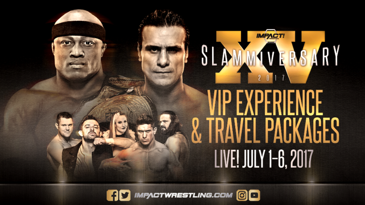 VIP Experience and Travel Packages are available for Impact Wrestling’s Slammiversary XV pay-per-view on Sunday, July 2 and Impact Wrestling TV tapings July 3-6 at Universal Studios Orlando.
