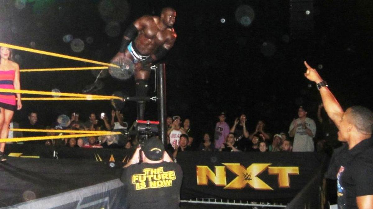 NXT’s Apollo Crews during a WWE NXT show at the Fieldhouse at the BankUnited Center at the University of Miami in Coral Gables. NXT returns to South Florida on Thursday, March 17 at the Fieldhouse and Friday, March 18 at the Palm Beach County Convention Center in West Palm Beach.
