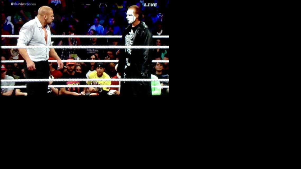 
WRESTLEMANIA MATCHUP? Sting, the last of the WCW survivors not to appear in WWE, makes his first official action/appearance inside a WWE ring during the main event of the WWE Survivor Series pay-per-view on Sunday, Nov. 23.
