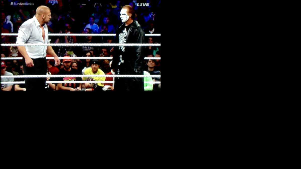 
WRESTLEMANIA MATCHUP? Sting, the last of the WCW survivors not to appear in WWE, makes his first official action/appearance inside a WWE ring during the main event of the WWE Survivor Series pay-per-view on Sunday, Nov. 23.
