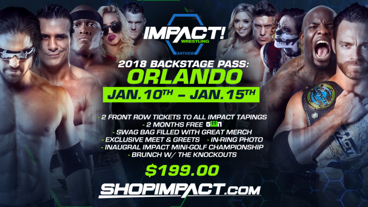 Impact Wrestling tapings for Pop TV will return to Orlando from Jan. 10-15 at the backlot of Universal Studios Florida. Free seating is first come, first served, but there are VIP packages available with better seating and more for a fee.