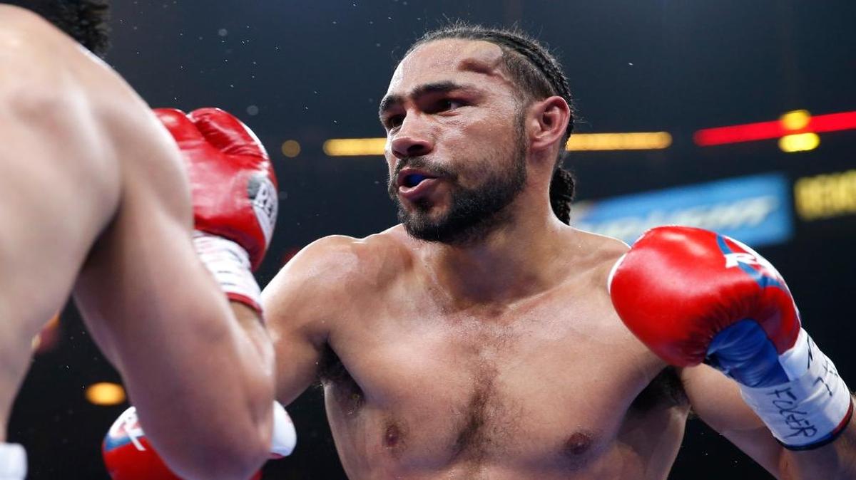 Keith Thurman has a knot on his forehead during his boxing match against Robert Guerrero, Saturday, March 7, 2015 in Las Vegas. Thurman won by unanimous decision.