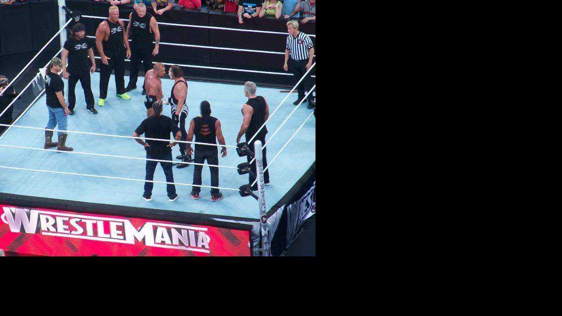 
DX and the nWo make surprise appearances in Sting versus Triple H during WWE WrestleMania 31 on Sunday, March 29 on pay-per-view and WWE Network from Levi’s Stadium in Santa Clara, Calif. Your referee is Charles Robinson.
