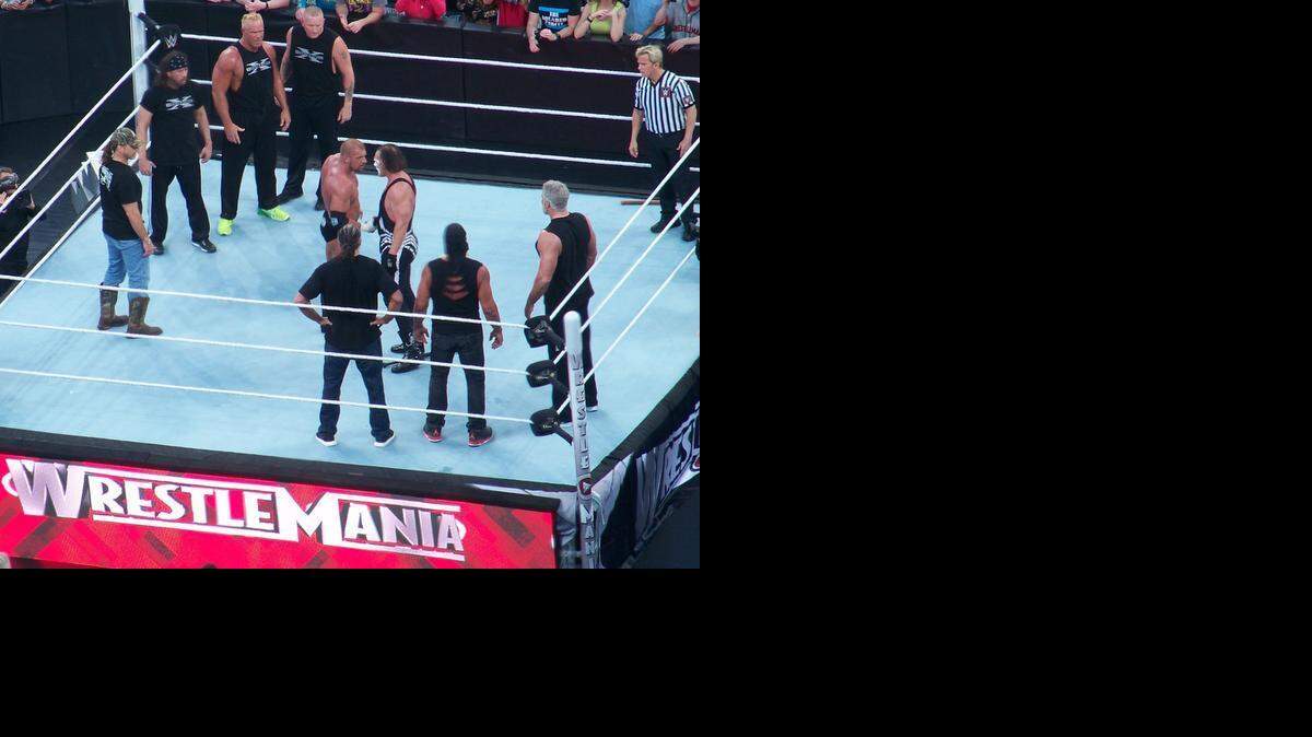 
DX and the nWo make surprise appearances in Sting versus Triple H during WWE WrestleMania 31 on Sunday, March 29 on pay-per-view and WWE Network from Levi’s Stadium in Santa Clara, Calif. Your referee is Charles Robinson.
