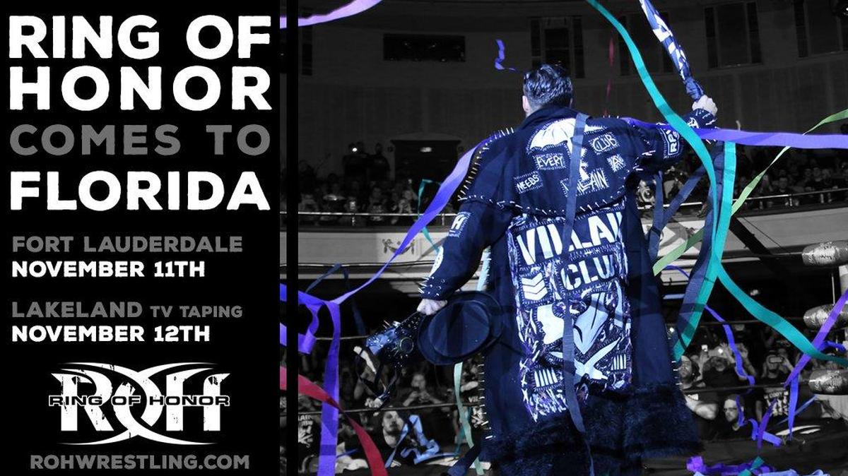 Ring of Honor returns to Florida with shows in Fort Lauderdale on Saturday, Nov. 11 and Lakeland on Sunday, Nov. 12. See Marty Scurll, Kenny Omega, Cody and more.