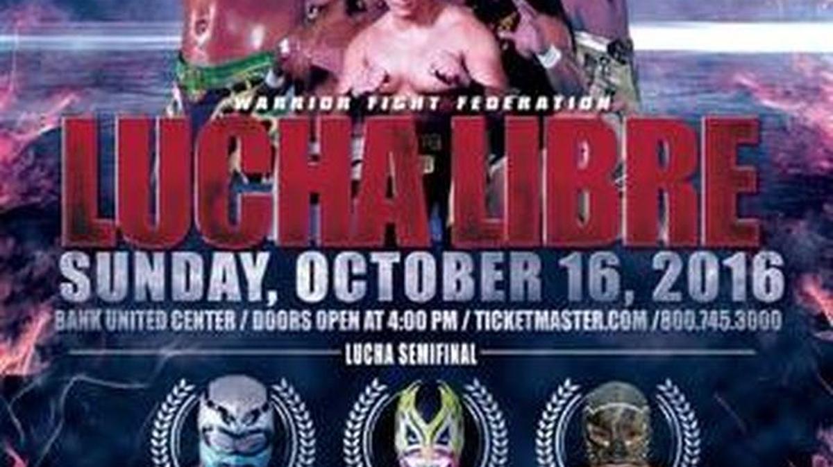 Warrior Fight Federation presents Lucha Libre at 5 p.m. Sunday, Oct. 16 at the Bank United Center at the University of Miami in Coral Gables.