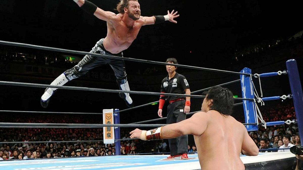 Kenny Omega during the New Japan Pro Wrestling G1 Climax 26 Tournament, which is being featured on AXS TV.