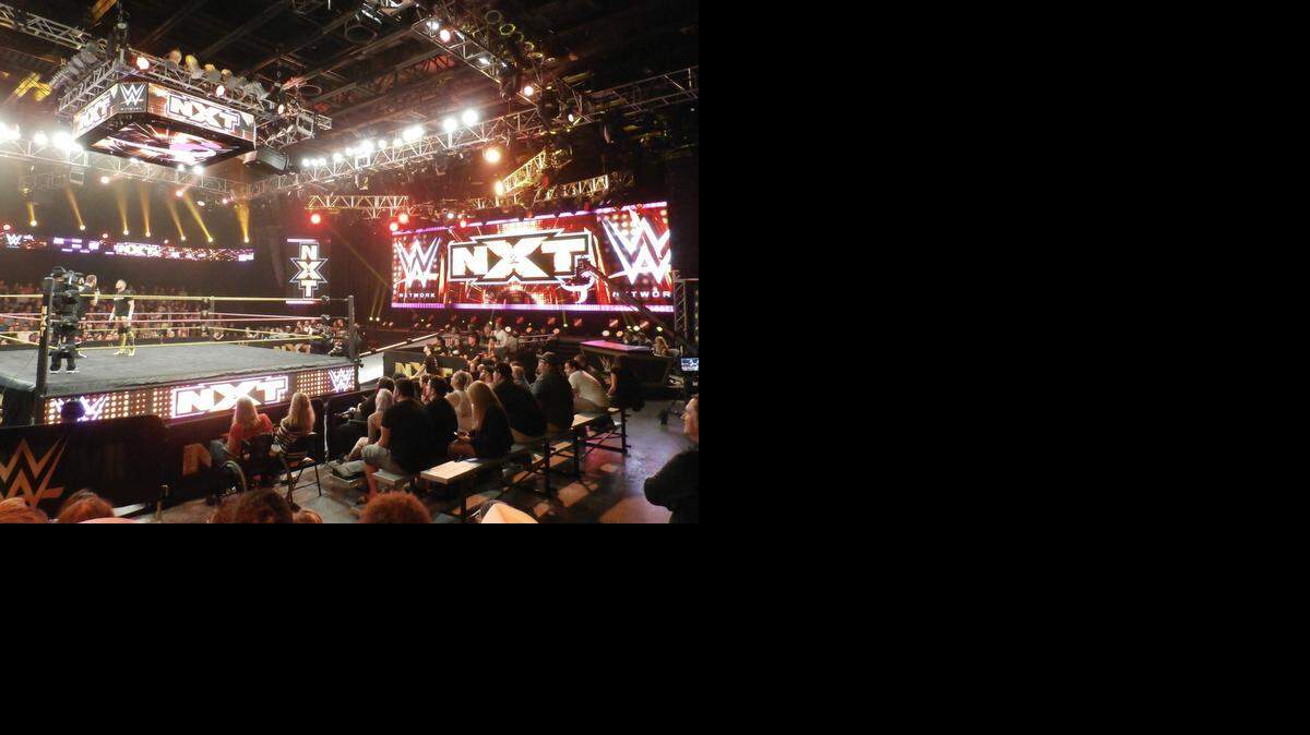 
Full Sail Live at Full Sail University is transformed into a mini-WWE Raw set, preparing NXT superstars and divas for what it’s like aesthetically working a WWE Raw or WWE SmackDown show. NXT live broadcasts and NXT tapings for WWE Network are at the state-of-the-art Full Sail Live at Full Sail University in Winter Park, near Orlando.
