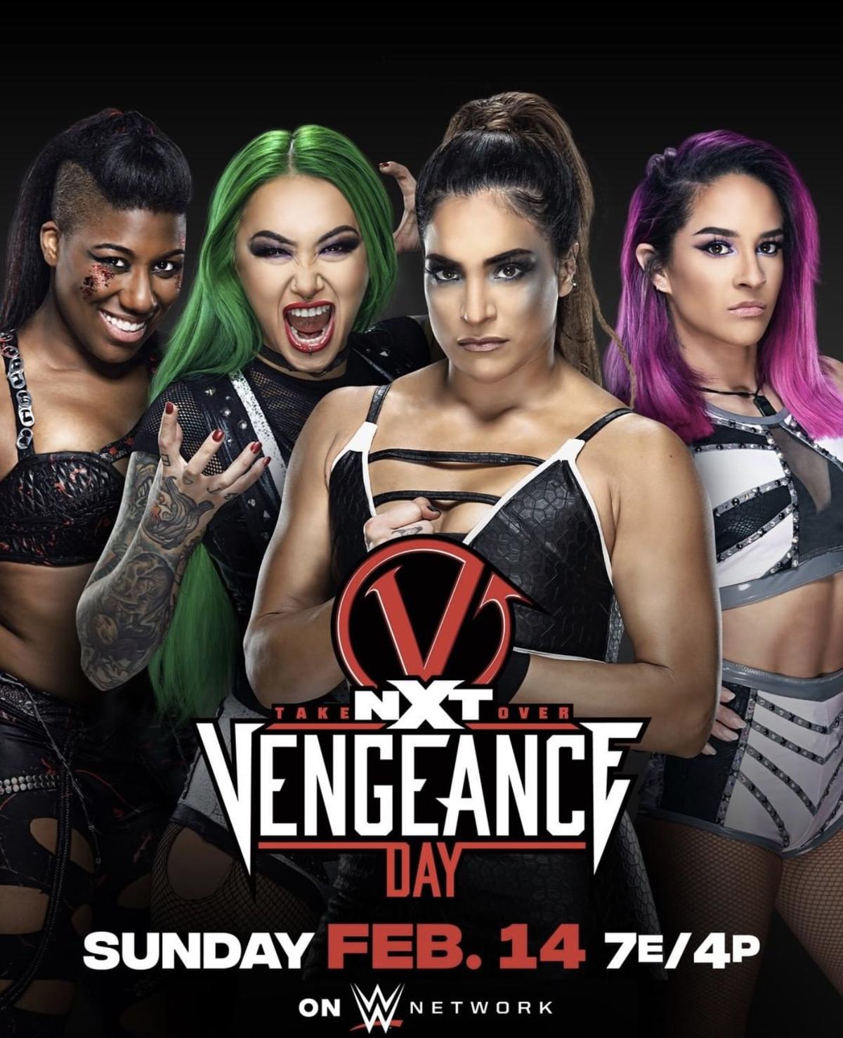 Ember Moon and Shotzi Blackheart battle Raquel Gonzalez and Dakota Kai in a historic finals match of the inaugural NXT Women’s Dusty Rhodes Tag Team Classic Tournament during NXT TakeOver: Vengeance Day on Sunday on WWE Network.