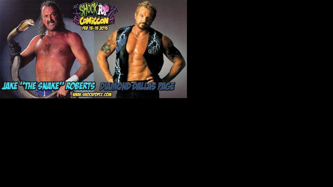 
Jake The Snake Roberts will be appearing during the Shock Pop Comic Con Feb. 13-15 at the Broward County Convention Center in Fort Lauderdale. Depending on his health, DDP may be participating, too. He is dealing with serious throat issues.
