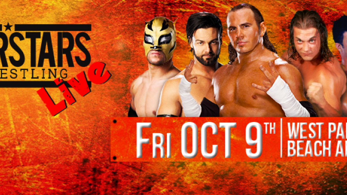 
Superstars of Wrestling is Friday, Oct. 9 at the (South Florida) West Palm Beach Armory. See former WWE superstars Matt Hardy and PJ Black (Justin Gabriel), former NXT superstar Briley Pierce Ziggler, former UFC superstar Matt Riddle, former TNA superstars Wes Brisco and Jesse Sorensen, TNA champ Ethan Carter III and more.
