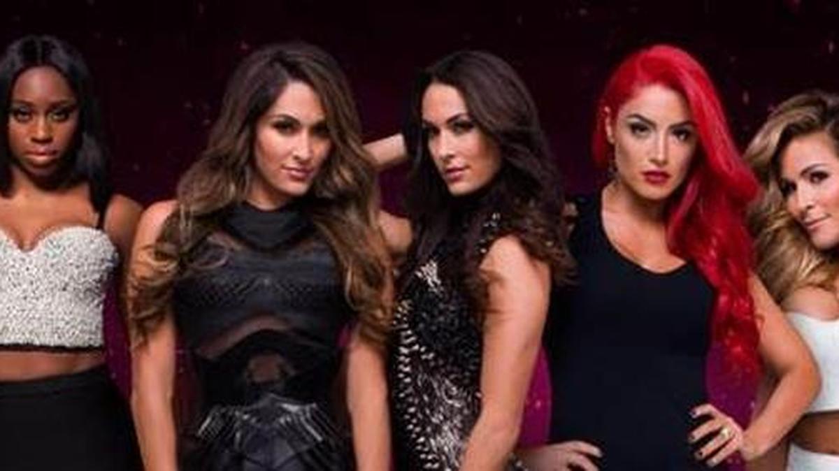 
The season finale of WWE “Total Divas” is 9 p.m. EST Tuesday, Sept. 29 on E!. The stellar cast features WWE divas (from left) Paige, Naomi, Nikki Bella, Brie Bella, Eva Marie, Natalya and Alicia Fox.
