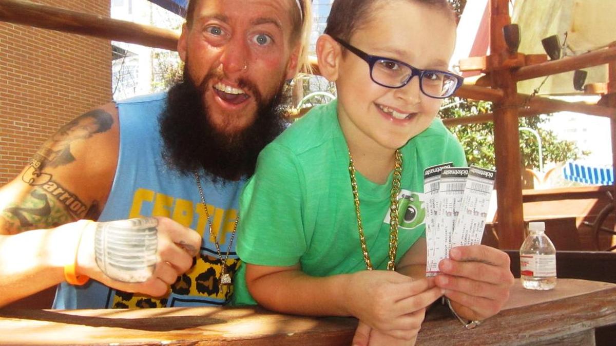 WWE Superstar Enzo Amore surprised a young fan with two WrestleMania tickets at the Arnold Palmer Hospital for Children during WrestleMania Week Orlando.