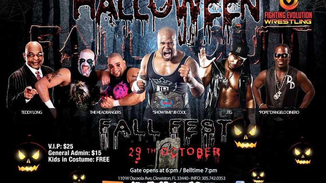 Fighting Evolution Wrestling is 7 p.m. Saturday, Oct. 29 at 110 W. Osceola Ave. in Clewiston.