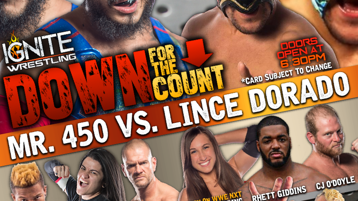 IGNITE Wrestling presents “Down For The Count” on Friday, July 22 at the National Guard Armory, 2805 Delaware Ave., (South Florida) Fort Pierce, 34947.