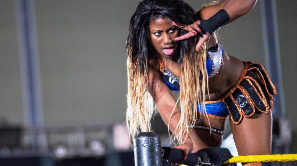 WWE NXT Superstar Ember Moon during an NXT show at the Havert L. Fenn Center in Fort Pierce.