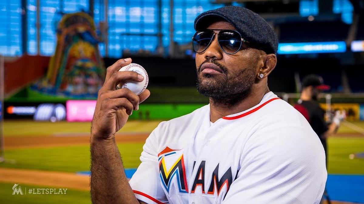 UFC fighter Yoel Romero threw out the first pitch at a Miami Marlins game against the Arizona Diamondbacks on Friday, June 2 at Marlins Park. Romero of American Top Team will fight Robert Whittaker for interim middleweight title at UFC 213 on Saturday, July 8.