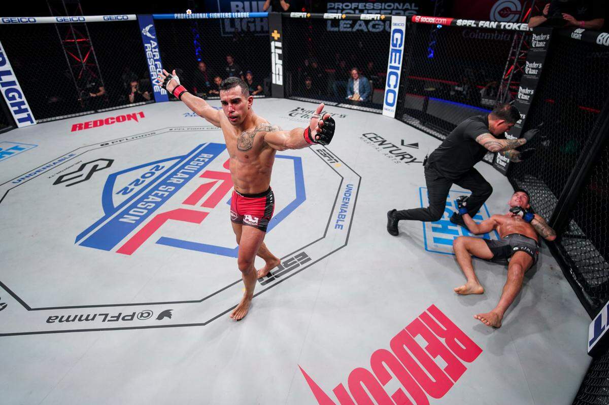 PFL1 at the Esports Stadium Arlington in Arlington, Texas, Wednesday, April 20, 2022. (Cooper Neill / PFL)