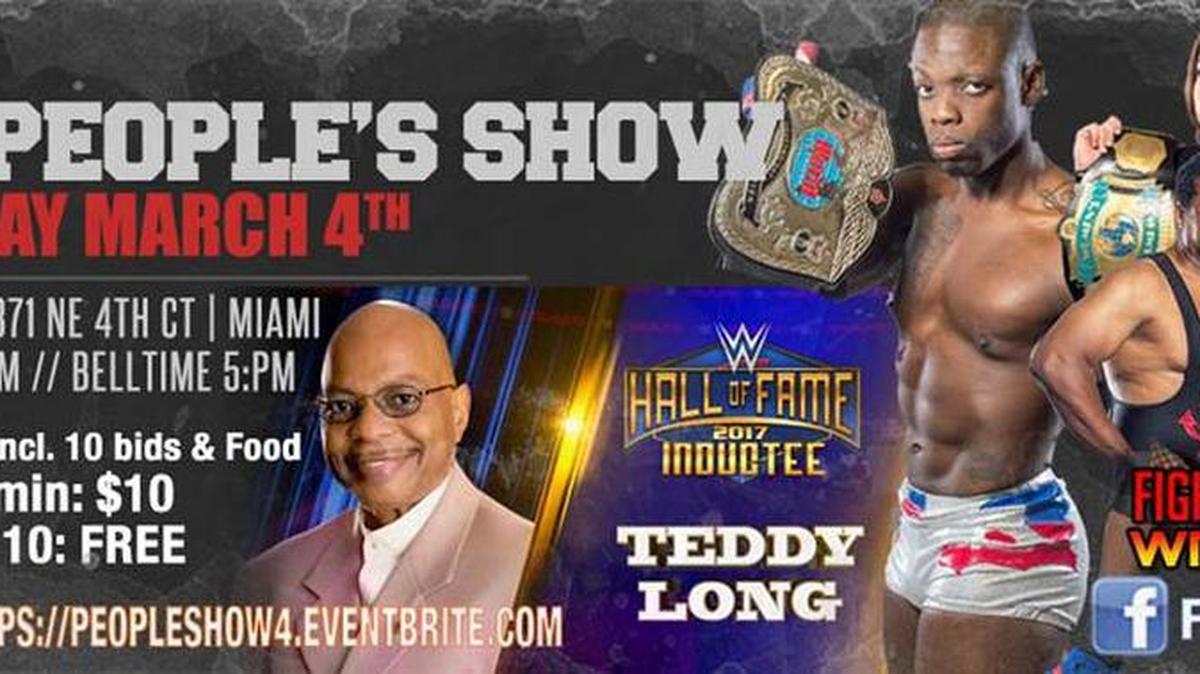 Fighting Evolution Wrestling presents The People’s Show at 5 p.m. Saturday, March 4 at the FEW Arena, 18371 NE 4th Ct., Miami Gardens.