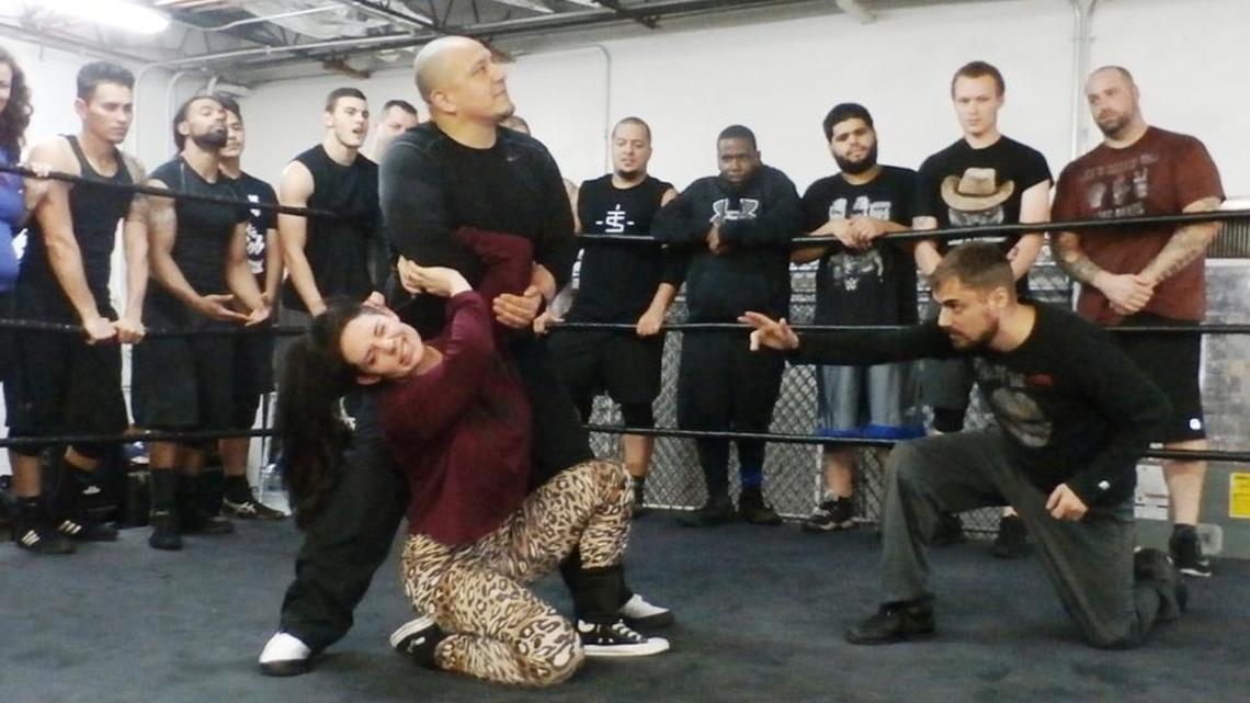 WWE alum Kaitlyn (Celeste Bonin) with President/Head Trainer Pablo Marquez at the Main Event Training Center in Fort Lauderdale. Celeste will be wrestling for the first time in four years on Saturday, Feb. 10 for Coastal Championship Wrestling at the Coral Springs Charter School Gym.