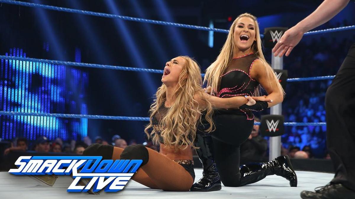 WWE SmackDown Live Superstars Natalya (right) and Carmella