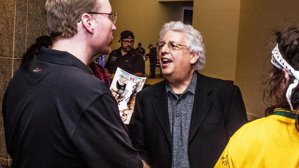 Ring of Honor COO Joe Koff meets fans at a ROH show. Ring of Honor gears for its Global Wars pay-per-view on Sunday, May 8 from the Frontier Fieldhouse in Chicago Ridge, Ill.