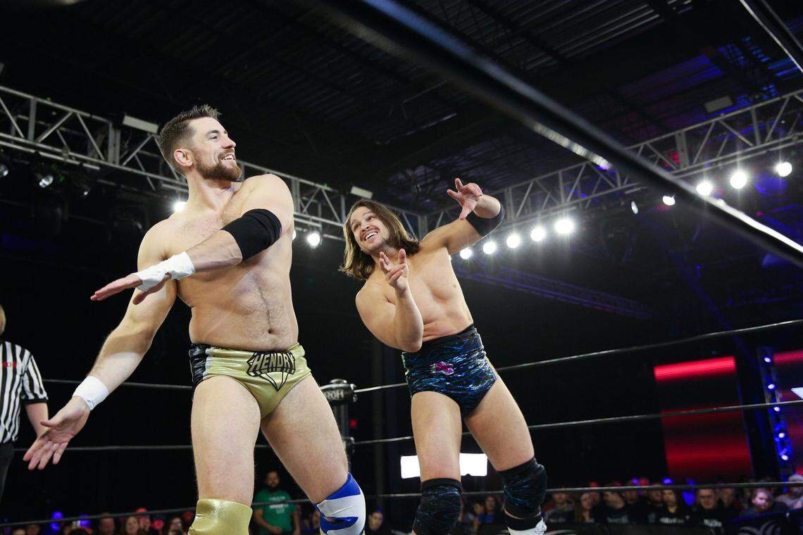 Joe Hendry (left) with Dalton Castle in Ring of Honor.