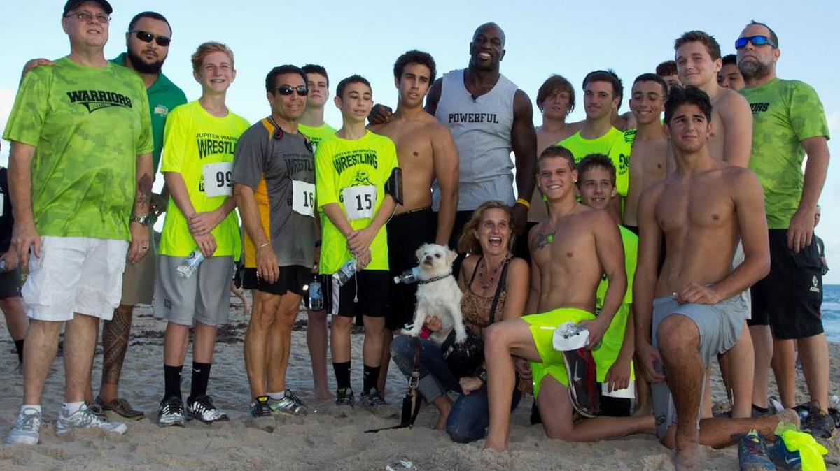 WWE superstar Titus O’Neil (Thaddeus Bullard) participated in the Navy UDT-SEAL Museum’s 30th Annual Muster and Music Festival Weekend during Veterans Day Weekend in (South Florida) Fort Pierce.