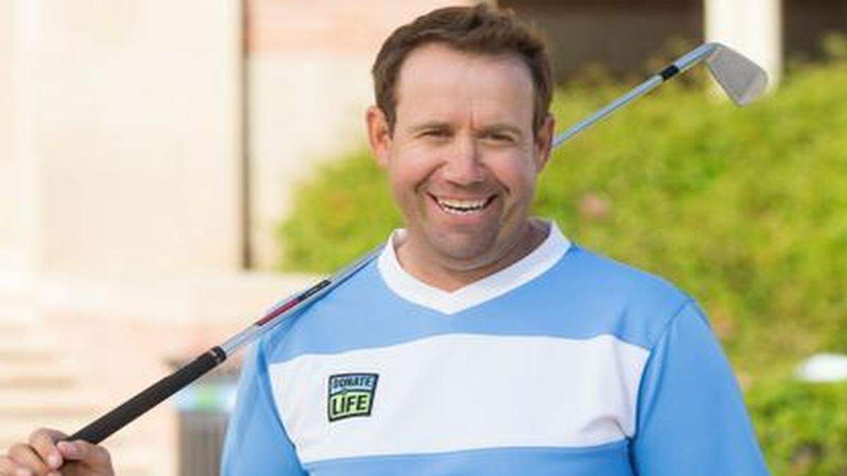 
PGA golfer and two-time heart transplant recipient Erik Compton films a Public Service Announcement to raise awareness for organ donation with Donate Life America on Monday, Feb. 16, 2015, in Los Angeles. 
