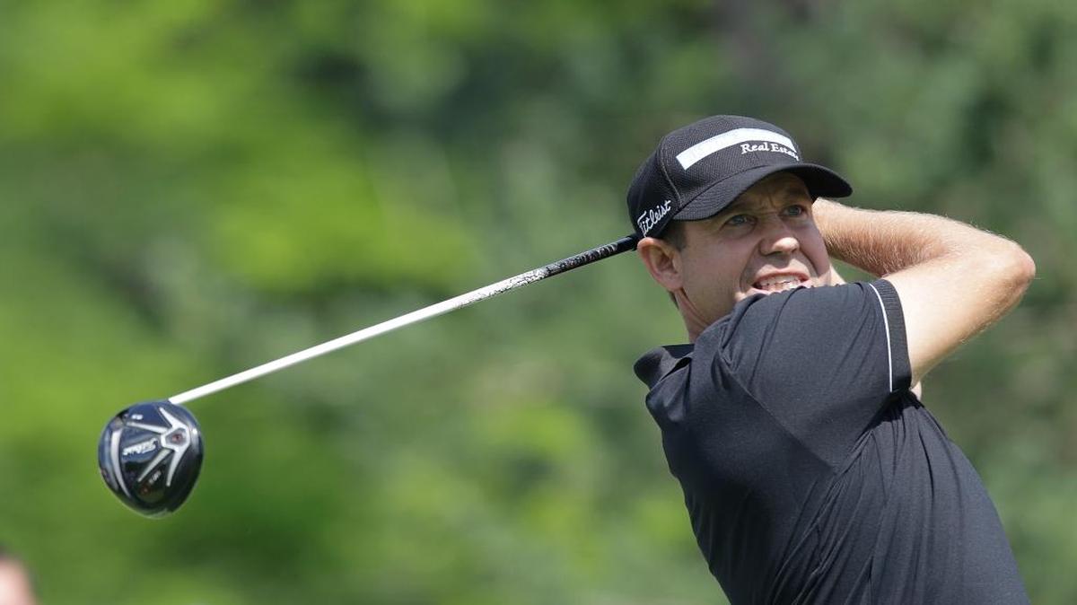 Erik Compton plays in the Memorial golf tournament Saturday, June 6, 2015, in Dublin, Ohio.
