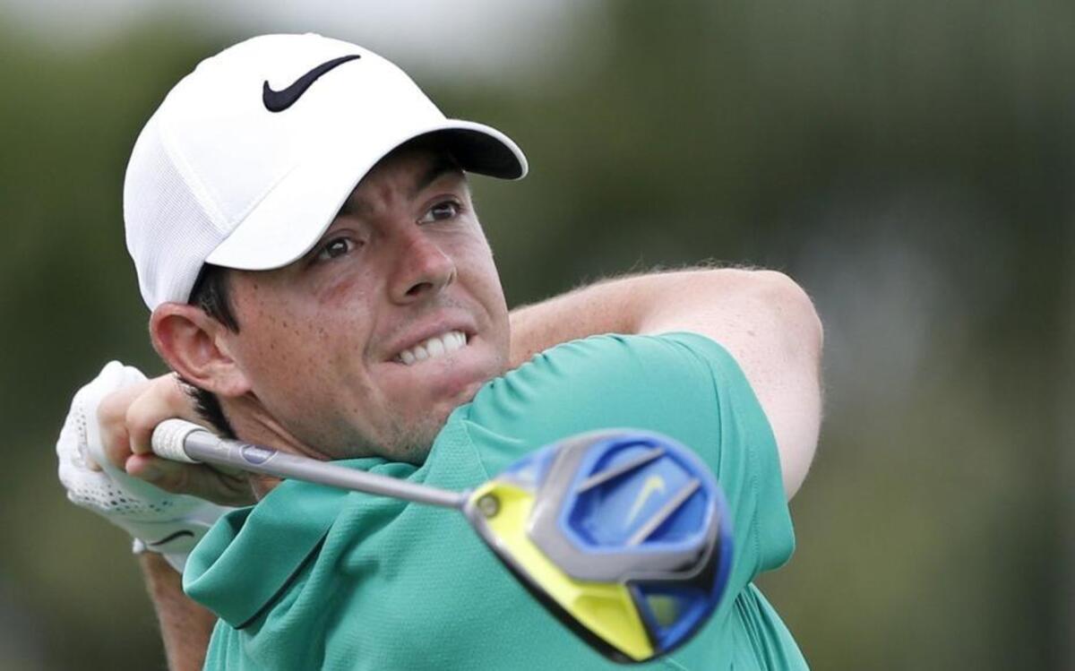 Rory Mcllroy tees off at the 6th during the World Golf Championships-Cadillac Championship at Trump National Doral on Saturday, March 5, 2016.