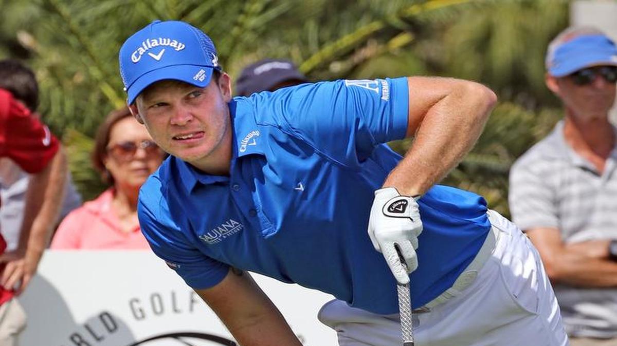 Danny Willett watches his ball after he tees off on the 3rd hole in the second round of the WGC-Cadillac Championship at Trump National Doral in Miami on March 4, 2016.