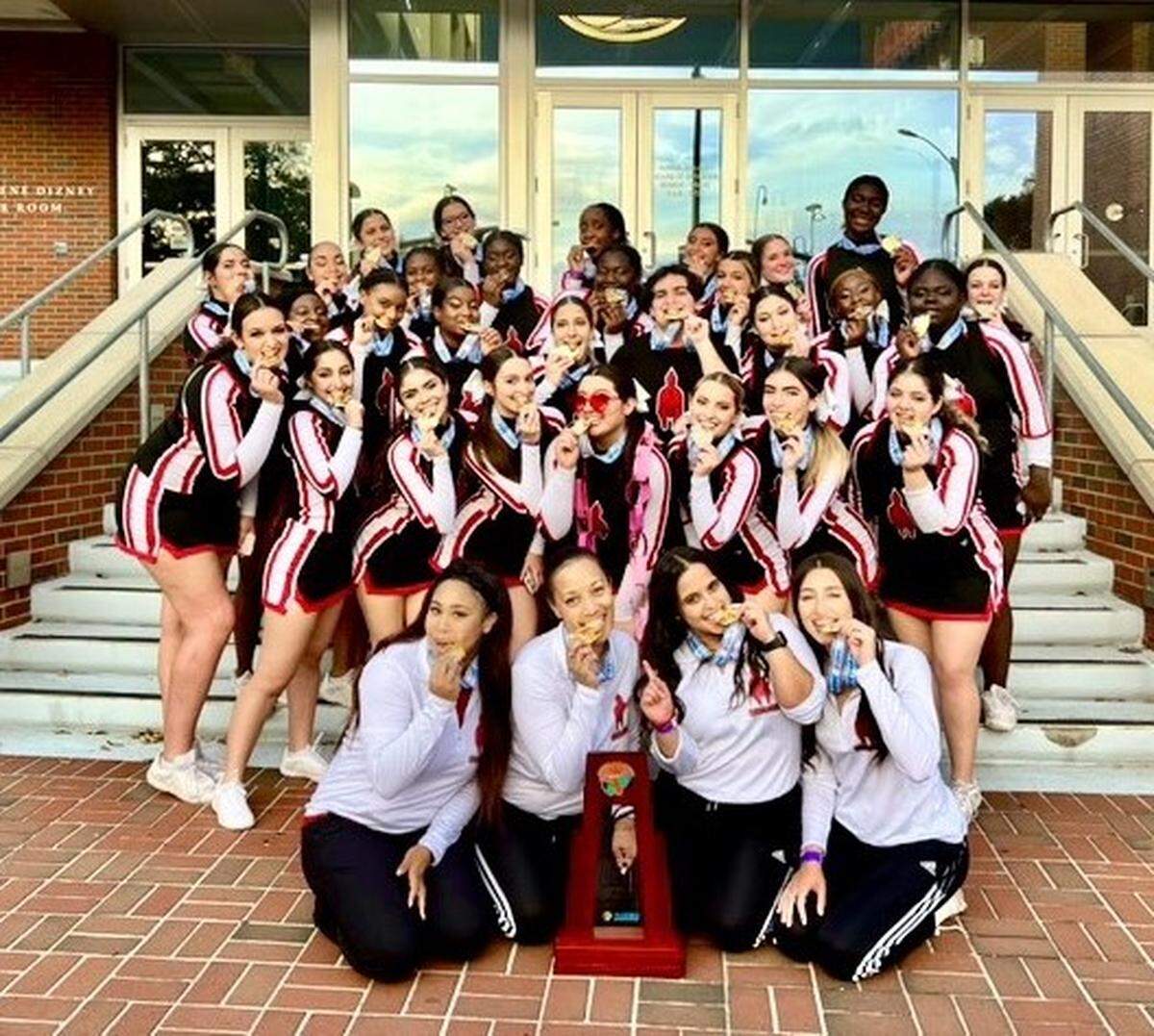 The state champion Pace competitive cheerleading team.