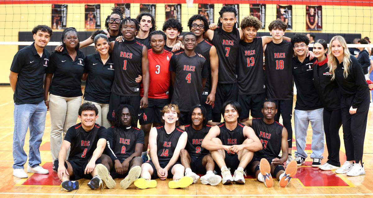 The region champion Monsignor Pace boys’ volleyball team.