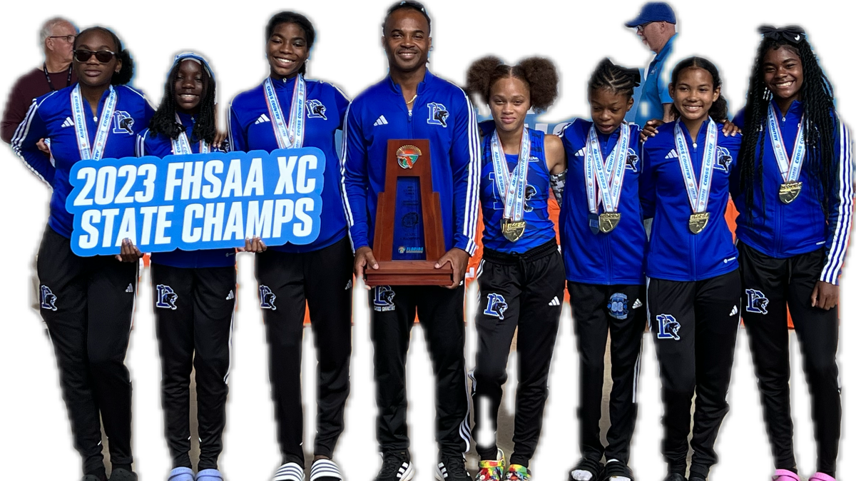 The Dillard girls’ cross-country team celebrated its first ever state championship at Apalachee Regional Park in Tallahassee, Florida.