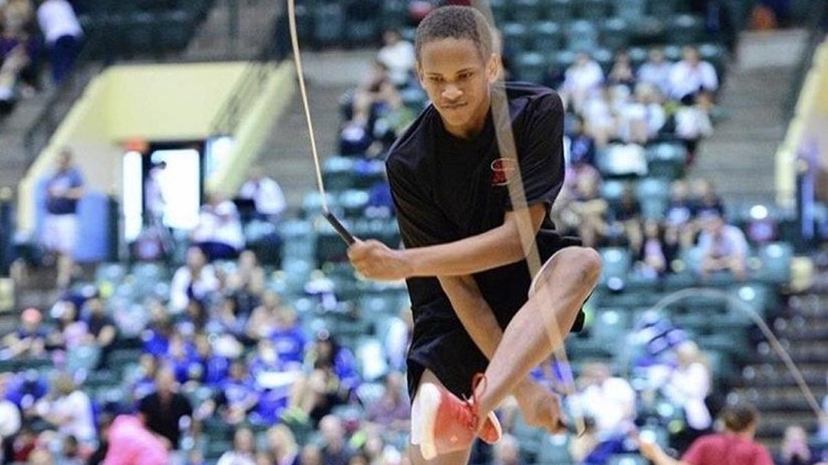 Christopher Rosario competed in the Junior Olympics with his jump-rope team, the Miami Supersonics, and won the overall medal for all events.